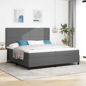 ARDEBO.de - Boxspringbett Hellgrau und Weiß 200 x 200 cm Cordstoff
