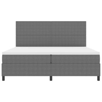 LED Boxspringbett Hellgrau und Weiß 200 x 200 cm Cordstoff