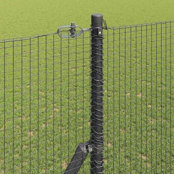 Geschweißter Drahtzaun, bodenverankert 25 x 1,5 m Grau Netz