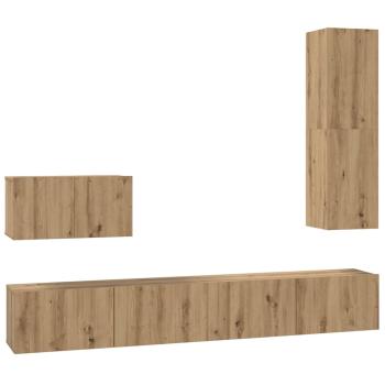 Wand-TV-Schrank 4 stk. Artisan-Eiche Holzwerkstoff