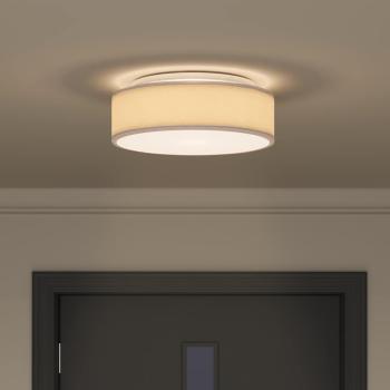 Deckenlampe mit Strahlern Taupe 38 x 38 x 13,5 cm Stoff