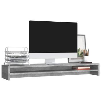 Monitorständer Betongrau 100x24x13 cm Holzwerkstoff