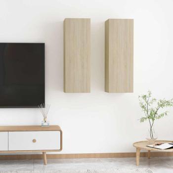 ARDEBO.de - TV-Schränke 2 Stk. Sonoma-Eiche 30,5x30x90 cm Holzwerkstoff