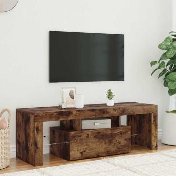 ARDEBO.de - TV-Schrank mit LED-Leuchten Räuchereiche 120x35x40 cm