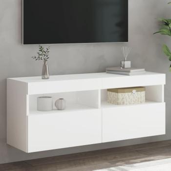 ARDEBO.de - TV-Wandschrank mit LED-Leuchten Weiß 100x30x40 cm