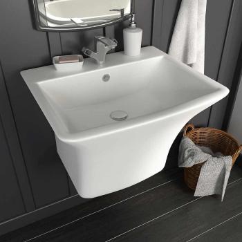 Waschbecken Weiß 53 x 44 x 37 cm Glasierte Keramik