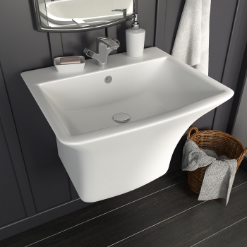 Waschbecken Weiß 53 x 44 x 37 cm Glasierte Keramik