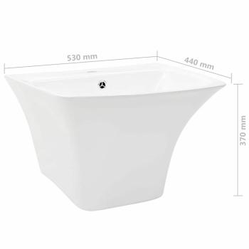 Waschbecken Weiß 53 x 44 x 37 cm Glasierte Keramik