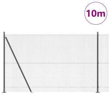 Geschweißter Drahtzaun mit Betonsockel 10 x 1,5 m Grau Netz
