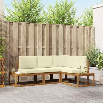 ARDEBO.de - 4 stk. Outdoor-Sofagarnitur Massives Akazienholz und Polyester