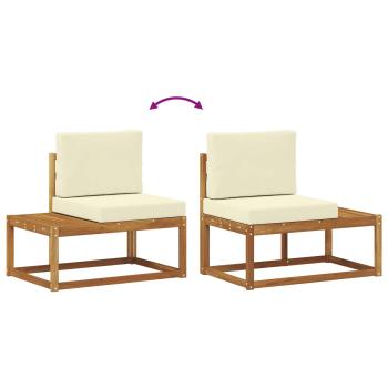 Outdoor-Sofagarnitur mit Kissen 6 Stück Natur und Creme