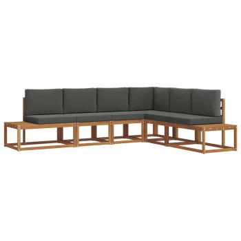 Outdoor-Sofagarnitur 6 stk. 6-Sitzer Natur und Anthrazit