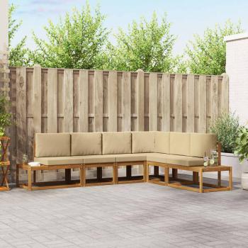 ARDEBO.de - 6 stk. Outdoor-Sofagarnitur Massives Akazienholz und Polyester
