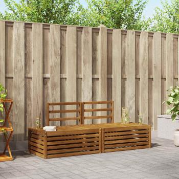 ARDEBO.de - Outdoor-Sofagarnitur 2 Stück Natur 182,5 x 63 x 73 cm