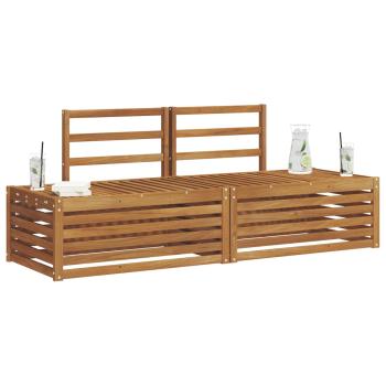 Outdoor-Sofagarnitur 2 Stück Natur 182,5 x 63 x 73 cm
