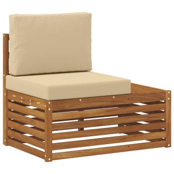 Outdoor-Sofagarnitur mit Kissen 2 Stück Natur und Beige