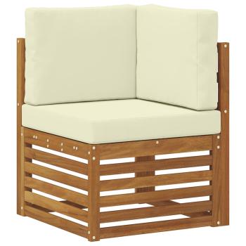 Outdoor-Sofagarnitur mit Kissen 4 Stück Natur und Creme