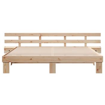 Bettrahmen mit Kopfteil Braun 200 x 200 cm Massives Kiefernholz
