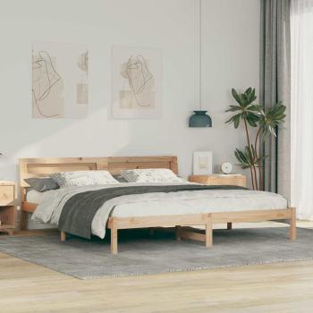 ARDEBO.de - Bettrahmen mit Kopfteil Braun 200 x 200 cm Massives Kiefernholz