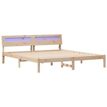 Bettrahmen mit Kopfteil Braun 200 x 200 cm Massives Kiefernholz