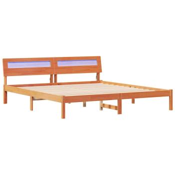 Bettrahmen mit Kopfteil Braun 200 x 200 cm Massives Kiefernholz
