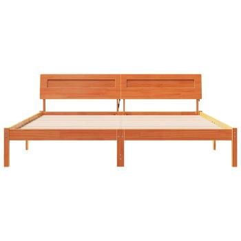 Bettrahmen mit Kopfteil Braun 200 x 200 cm Massives Kiefernholz