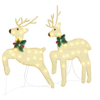 LED Rentiere 5 Stk. Gold 43 x 18 x 66 cm Stoff LEDs