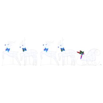 LED Rentiere 5 Stk. Weiß 43 x 18 x 66 cm Stoff LEDs