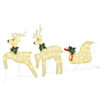 LED Rentiere 7 Stk. Gold 43 x 18 x 66 cm Stoff LEDs