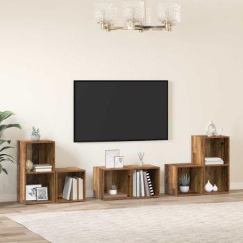 ARDEBO.de - TV-Schrankset 6 Stk. Altholz Holzwerkstoff
