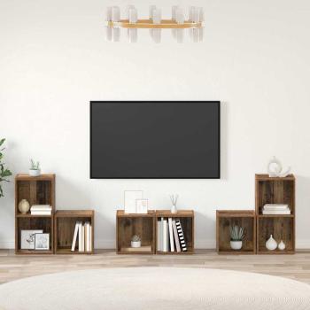 TV-Schrankset 6 Stk. Altholz Holzwerkstoff