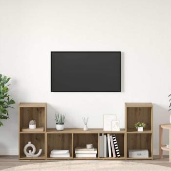ARDEBO.de - TV-Schrankset 3 stk. Braun Holzwerkstoff
