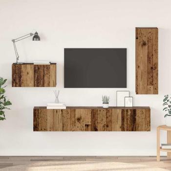 ARDEBO.de - TV-Schrankset 4 Stk. Altholz Holzwerkstoff