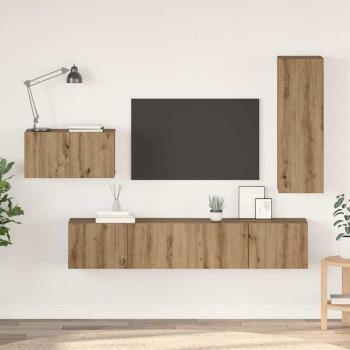 ARDEBO.de - TV-Schrankset 4 Stk. Artisan-Eiche Holzwerkstoff