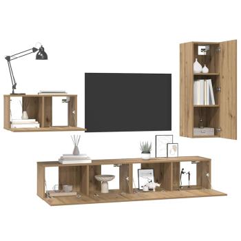 TV-Schrankset 4 Stk. Artisan-Eiche Holzwerkstoff