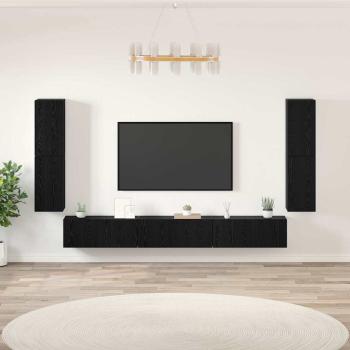 ARDEBO.de - TV-Einheiten 4 Stk. Schwarz Eichen-Optik Holzwerkstoff