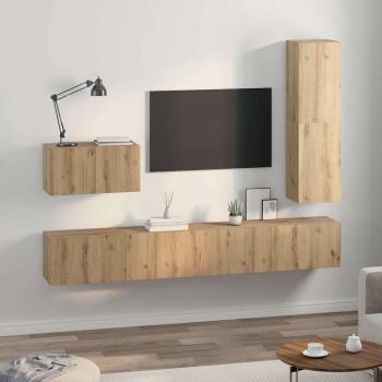 TV-Schrankset 4 Stk. Artisan-Eiche Holzwerkstoff