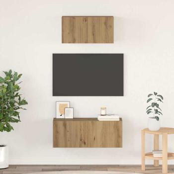 ARDEBO.de - TV-Schrankset 2 Stk. Artisan-Eiche Holzwerkstoff