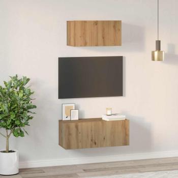 TV-Schrankset 2 Stk. Artisan-Eiche Holzwerkstoff