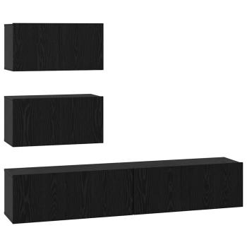 TV-Schrankset 4 stk. Schwarze Eiche Holzwerkstoff