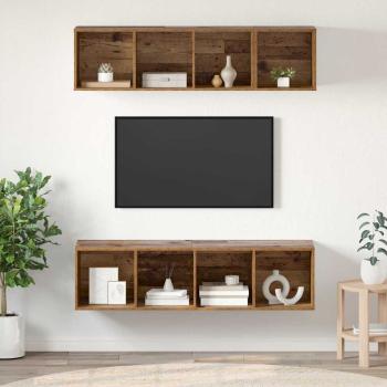 ARDEBO.de - TV-Schrankset 3 stk. Altholz Holzwerkstoff