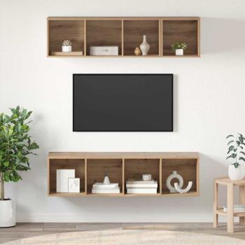 ARDEBO.de - TV-Schrankset 3 stk. Artisan-Eiche Holzwerkstoff