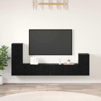 ARDEBO.de - Wand-TV-Schrank 3 Stk. Schwarz Eichen-Optik Holzwerkstoff