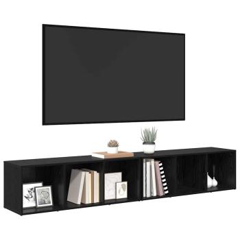 TV-Schrankset 2 Stk. Schwarz Eichen-Optik Holzwerkstoff
