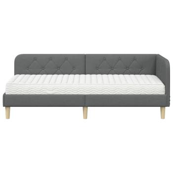 Eckbettgestell Dunkelgrau 80 x 200 cm Stoff