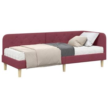 Eckbettgestell Weinrot 80 x 200 cm Stoff