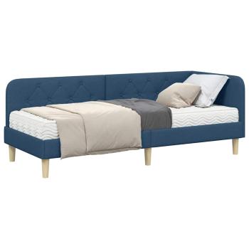Eckbettgestell Blau 80 x 200 cm Stoff