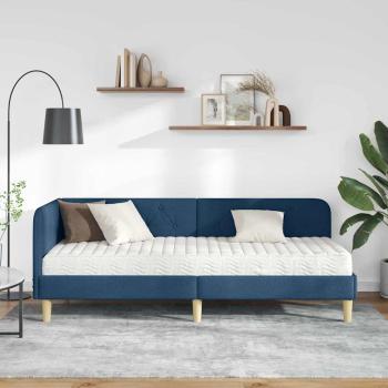 Eckbettgestell Blau 80 x 200 cm Stoff