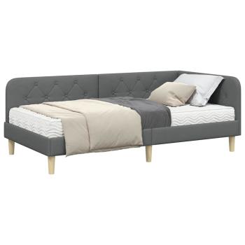 Eckbettgestell Dunkelgrau 90 x 190 cm Stoff