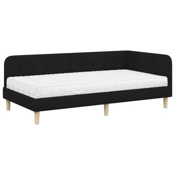 Eckbettgestell Schwarz 90 x 190 cm Stoff